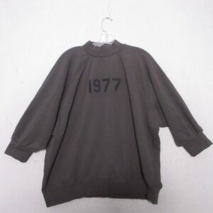Fear of God ESSENTIALS Sweatshirt Women Large Brown Mock Neck‎ 3/4 Sleeve 1977
